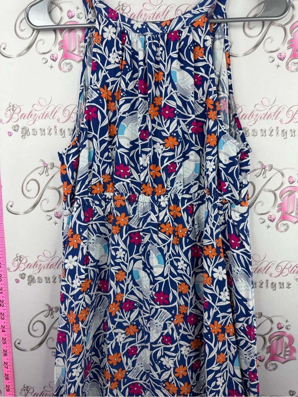 Old Navy Blue Floral Maxi Dress with Orange & Pink Accents - Picture 12 of 16